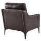 Dark Brown Simple Style Leather Armchair